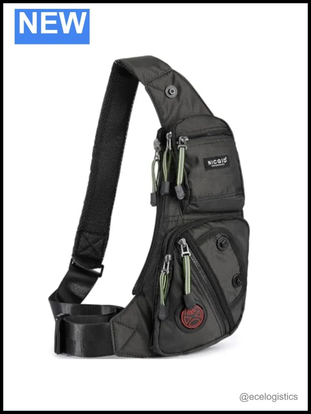 Water-Resistant Nylon Sling Bag Crossbody Backpack Casual Daypack EDC
